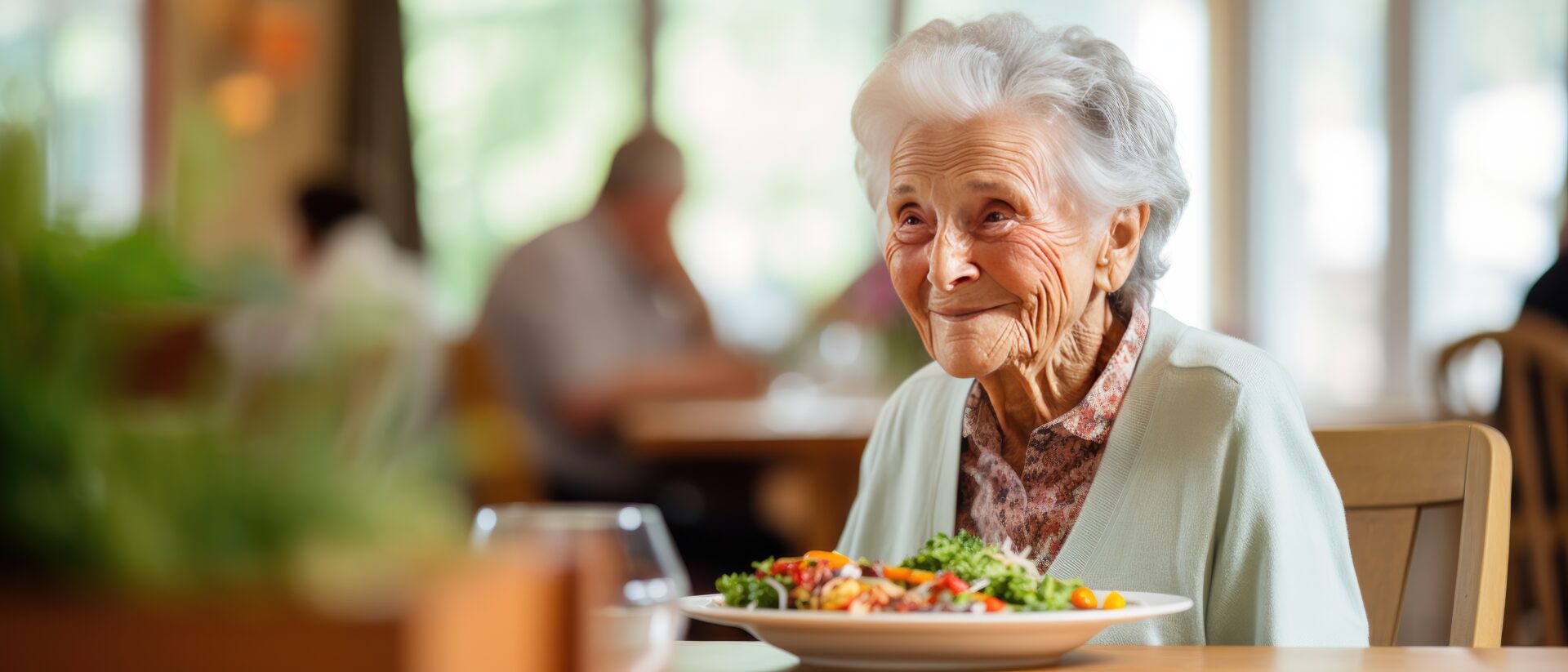 Elderly Lady at Mealtime