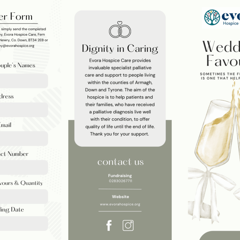 Evora Hospice Wedding Favour Brochure